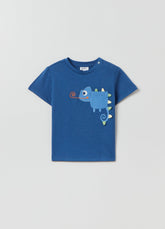 Ovs Cotton T-Shirt With Embroidered Chameleon